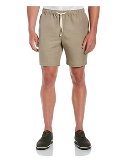 Men's Linen-Blend Pull on Drawstring Short