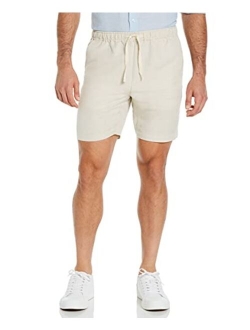 Men's Linen-Blend Pull on Drawstring Short