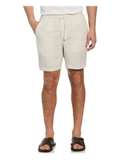 Men's Linen-Blend Pull on Drawstring Short