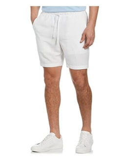 Men's Linen-Blend Pull on Drawstring Short