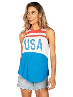 Tank Top for Women with Game Changing Patriotic Animal Themed Womens Tops