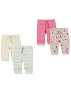 Toddler and Baby Girls' Cotton Pull-on Pants, Multipacks