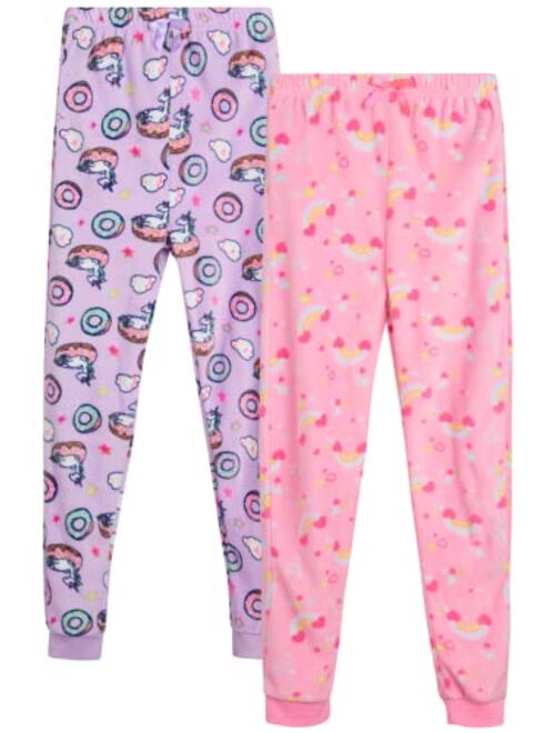 Freestyle Revolution Big Girls' Pajama Pants - 2 Pack Soft Fleece Joggers (Size: 7-12)