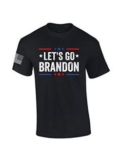 Trenz Shirt Company Let's Go Brandon Patriotic FJB Funny Political Men's Short Sleeve T-Shirt Graphic Tee