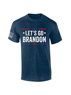 Trenz Shirt Company Let's Go Brandon Patriotic FJB Funny Political Men's Short Sleeve T-Shirt Graphic Tee