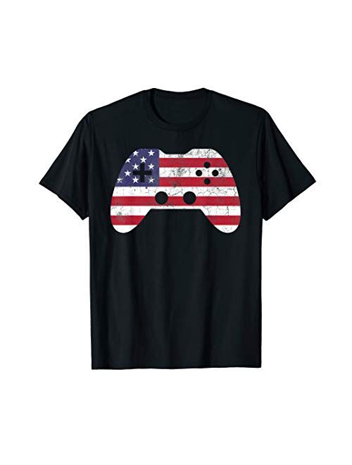 Artist Unknown 4th Of July T Shirt Video Game Gamer Kids Boys Men USA T-Shirt