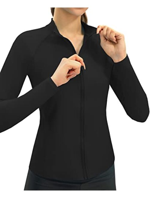 Buy Joyspels Womens Rash Guard Long Sleeve Zip Front Sun Protection