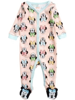 Baby Girls' Romper - Minnie Mouse, Ariel, Princesses, Winnie the Pooh Sleep n' Play Coveralls