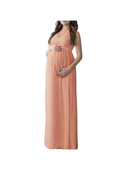 Cuekondy Women Maternity Photography Props Long Maxi Dress Pregnancy Evening Party Gown for Baby Shower Photo Shoot