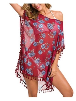 Tandisk Women's Chiffon Swimsuit Beach Bathing Suit Cover Ups for Swimwear