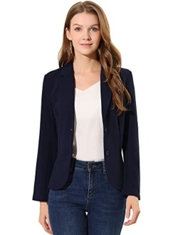 Women's Work Office Lapel Collar Stretch Jacket Suit Blazer