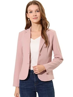 Women's Work Office Lapel Collar Stretch Jacket Suit Blazer