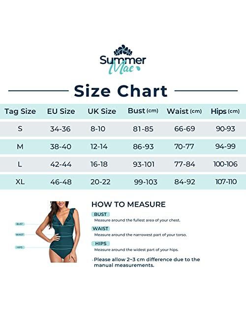 Summer Mae Women's Ruffled V-Neck One Piece Swimsuit Flounce Lace Up Monokini Tummy Control Bathing Suit