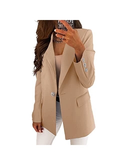 Viandso Womens Casual Lapel Button Down Office Blazers Long Sleeve Work Suit Jacket