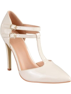 Womens Classic T-Strap Pumps