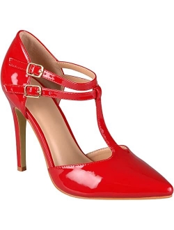 Womens Classic T-Strap Pumps