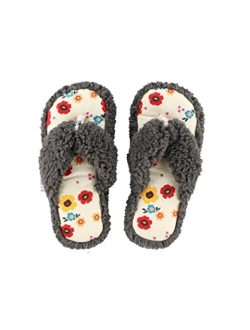 Lazy One Spa Flip-Flop Slippers for Women, Girls' Fuzzy House Slippers