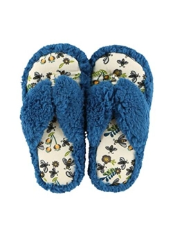 Lazy One Spa Flip-Flop Slippers for Women, Girls' Fuzzy House Slippers