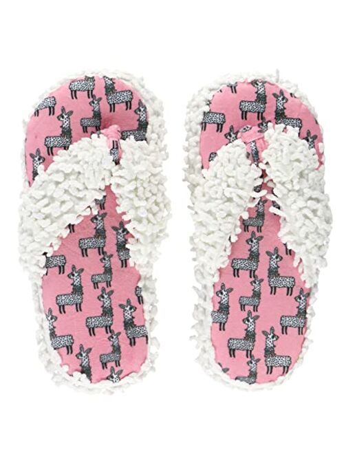 Lazy One Spa Flip-Flop Slippers for Women, Girls' Fuzzy House Slippers