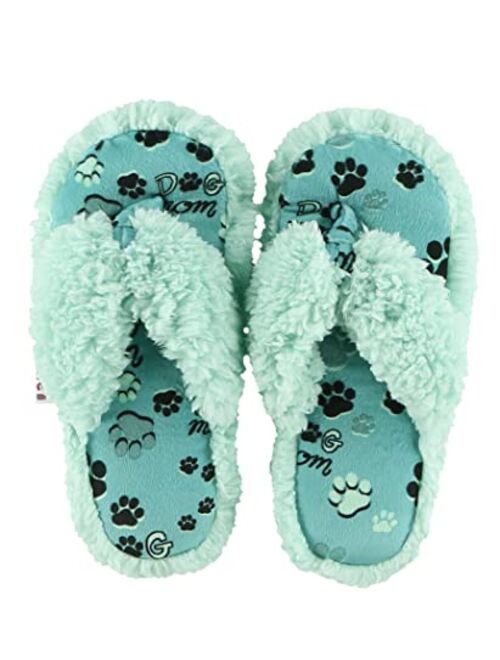 Lazy One Spa Flip-Flop Slippers for Women, Girls' Fuzzy House Slippers