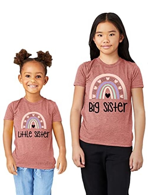 Teeny Fox Rainbow Big Little Sis Sister Set Gift For Sibling Matching Outfits