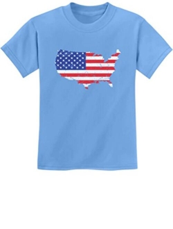 Tstars Big White American Flag 4th of July Gift U.S.A Youth Kids T-Shirt