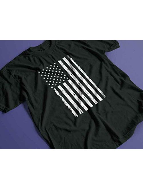 Tstars Big White American Flag 4th of July Gift U.S.A Youth Kids T-Shirt