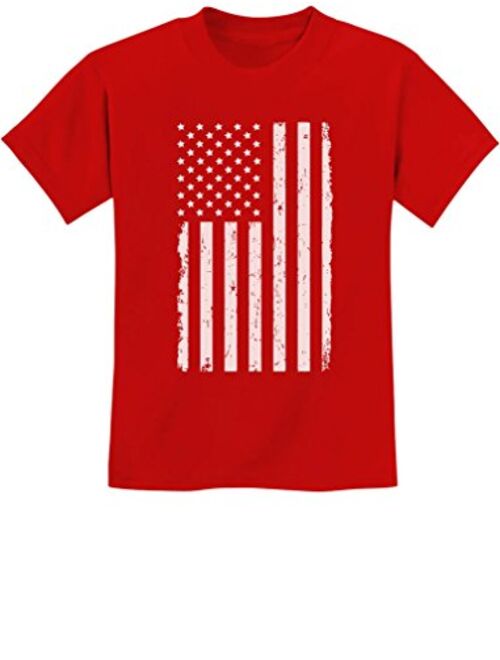 Tstars Big White American Flag 4th of July Gift U.S.A Youth Kids T-Shirt