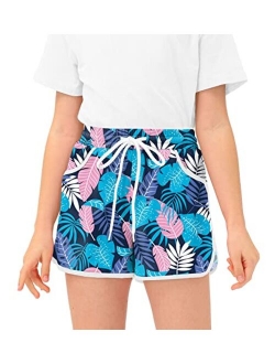 BesserBay Girl's Summer Adorable Beach Boardshorts Drawstring Swim Trunk 3-14 Years