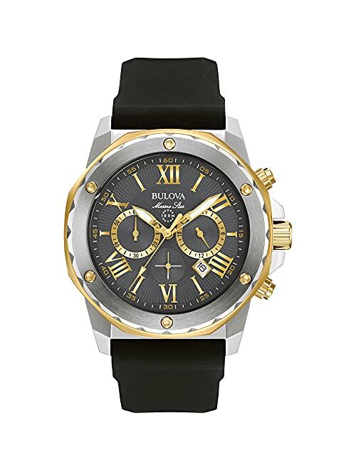 Bulova Men's Chronograph Black Rubber Strap Watch 44mm 98B104