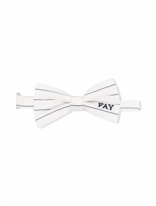 Fay Kids striped embroidered-logo bow tie