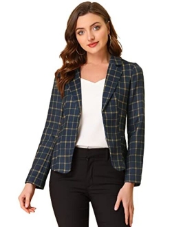 Women's Long Sleeve Notch Lapel Open-Front Allover Printed Casual Blazer Jacket