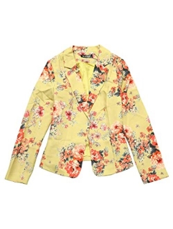 Women's Long Sleeve Notch Lapel Open-Front Allover Printed Casual Blazer Jacket