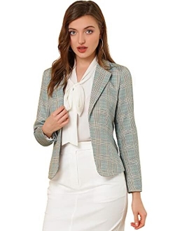 Women's Long Sleeve Notch Lapel Open-Front Allover Printed Casual Blazer Jacket