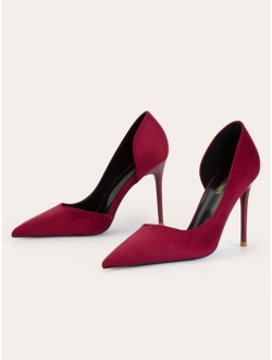 Suede Stiletto Heeled Dorsay Pumps