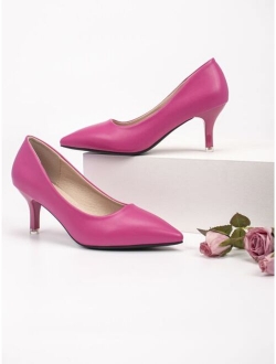 Stiletto Heeled Point Toe Court Pumps