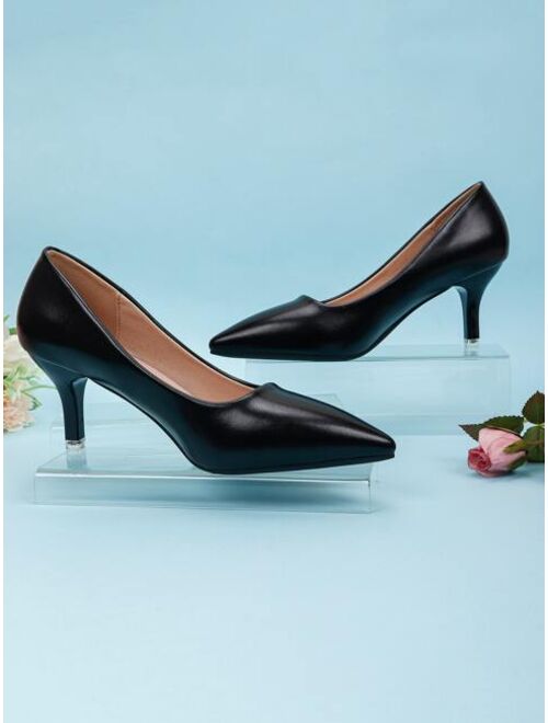 Shein Stiletto Heeled Point Toe Court Pumps