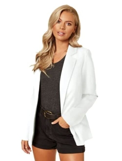 UNIQUE 21 Women's One Button Boyfriend Blazer for Work Casual - Ladies Jackets Outfits Suits for Work