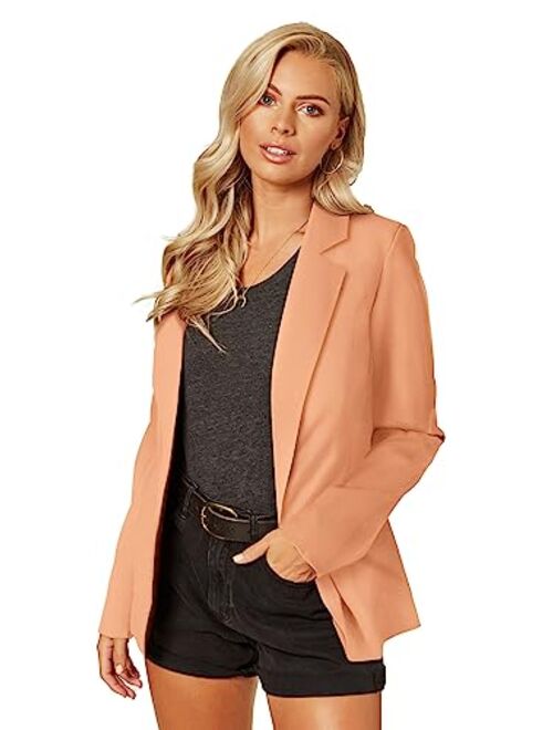 UNIQUE 21 Women's One Button Boyfriend Blazer for Work Casual - Ladies Jackets Outfits Suits for Work