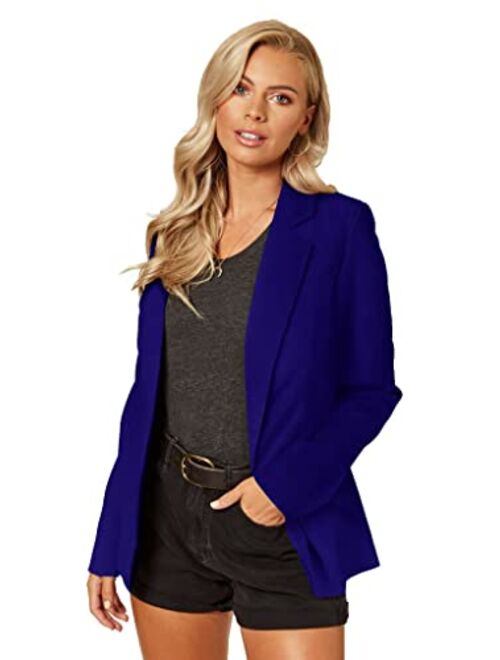 UNIQUE 21 Women's One Button Boyfriend Blazer for Work Casual - Ladies Jackets Outfits Suits for Work