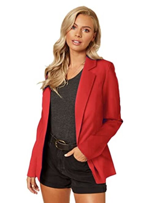 UNIQUE 21 Women's One Button Boyfriend Blazer for Work Casual - Ladies Jackets Outfits Suits for Work