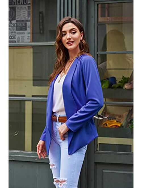 ACEVOG Blazer Jackets for Women Open Front Long Sleeve Casual Work Office Blazers Boyfriend Blazer with Pockets S-XXL