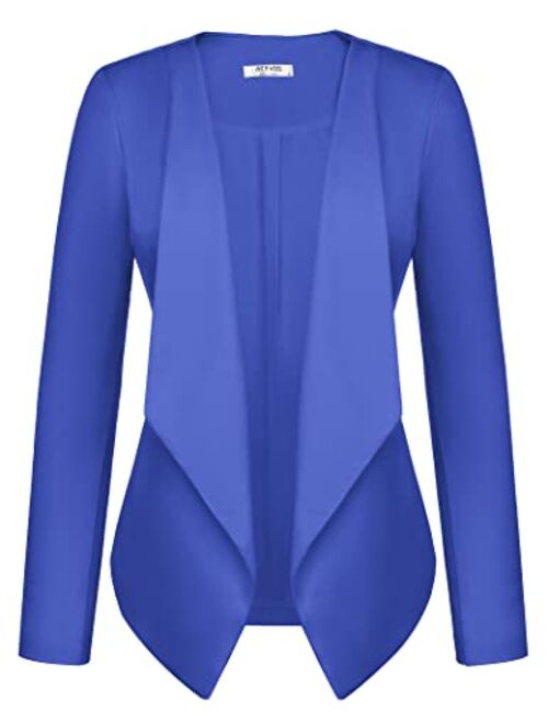 ACEVOG Blazer Jackets for Women Open Front Long Sleeve Casual Work Office Blazers Boyfriend Blazer with Pockets S-XXL