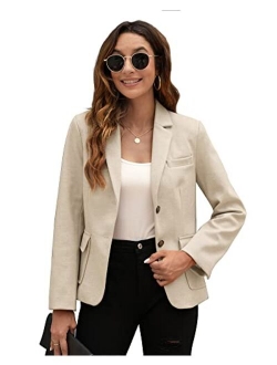 BZB Women's Casual Blazers Long Sleeve Lapel Open Front Work Office Bussiness Warm Blazer Jackets