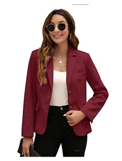 BZB Women's Casual Blazers Long Sleeve Lapel Open Front Work Office Bussiness Warm Blazer Jackets