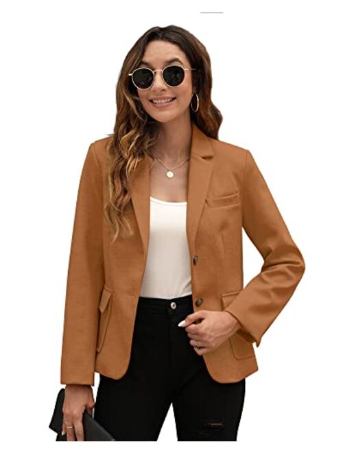 BZB Women's Casual Blazers Long Sleeve Lapel Open Front Work Office Bussiness Warm Blazer Jackets