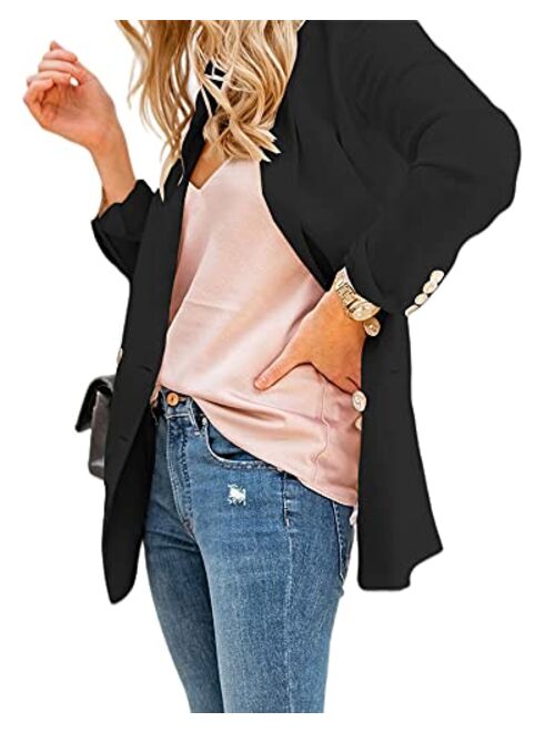 Cicy Bell Women's Long Sleeve Blazer Double Breasted Casual Work Office Blazer Jacket