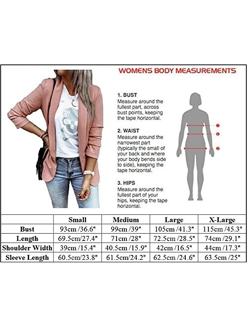 MaQiYa Womens Blazer Casual Jacket Long Sleeve Open Front Work Office Elegant Lightweight Jacket Cardigans