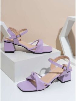 Twist Decor Ankle Strap Sandals