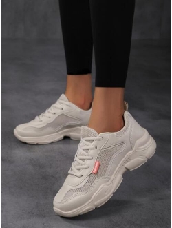 Mesh Panel Lace-up Front Sneakers